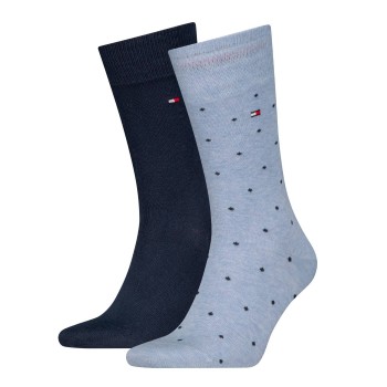 Bilde av Tommy Hilfiger Strømper 2p Men Dot Socks Marine/blå Str 43/46 Herre