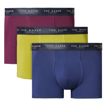 Bilde av Ted Baker 3p Cotton Trunks Blå/grønn Bomull X-large Herre