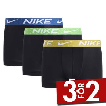 Nike Kalsonger 6P Everyday Essentials Micro Trunks Svart/Gr&ouml;n nylon Small Herr