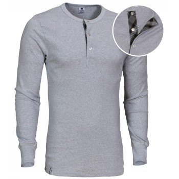 Bilde av Dovre Organic Cotton Grand Dad Rib Shirt Grå økologisk Bomull Small Herre