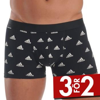 adidas Kalsonger 3P Active Flex Cotton Trunk Svart/Bl&aring; bomull Small Herr