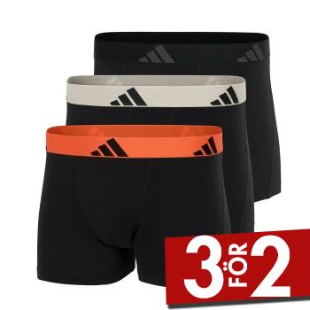 adidas Kalsonger 3P Active Flex Cotton Trunk Orange/Svart bomull Small Herr