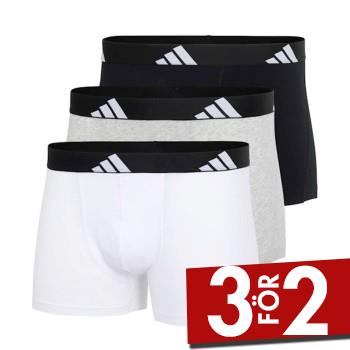 adidas Kalsonger 3P Active Flex Cotton Trunk Vit/Gr&aring; bomull Small Herr