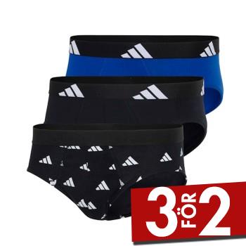 adidas Kalsonger 3P Active Flex Cotton Brief Svart/Bl&aring; bomull Small Herr