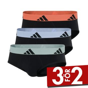 adidas Kalsonger 3P Active Flex Cotton Brief Svart/Orange bomull Small Herr
