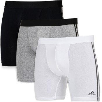 Bilde av Adidas 3p Active Flex Cotton 3 Stripes Boxer Brief Hvit/grå Bomull Small Herre
