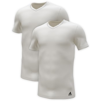 Bilde av Adidas 2p Active Flex Cotton 3 Stripes V-neck T-shirt Hvit Bomull Medium Herre
