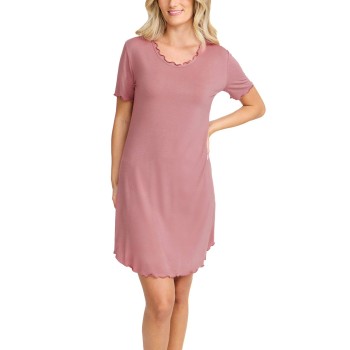 Damella Bamboo Plain Short Sleeve Nightdress Rosa Bambu XX-Large Dam | apparel & accessories - clothing - sleepwear & loungewear - nightgowns | ModeLejon