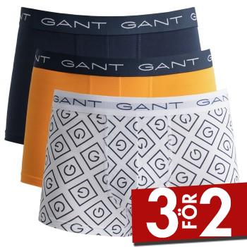 Gant Kalsonger 3P Icon G Trunk Bl&aring;/Gul bomull Large Herr