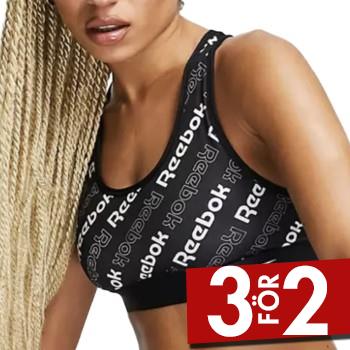 Reebok BH Bobbie Sports Crop Top Svart m&ouml;nstrad Small Dam