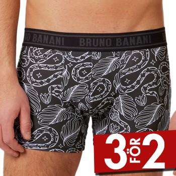 Bruno Banani Kalsonger Rattlesnake Print Boxer Svart m&ouml;nstrad bomull Small Herr