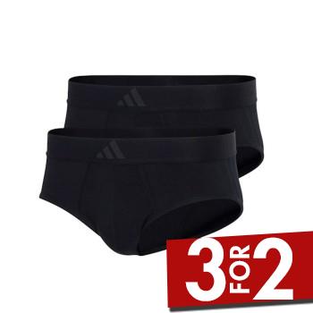 adidas 2P Active Flex Cotton 3 Stripes Brief Sort bomuld Small Herre billede