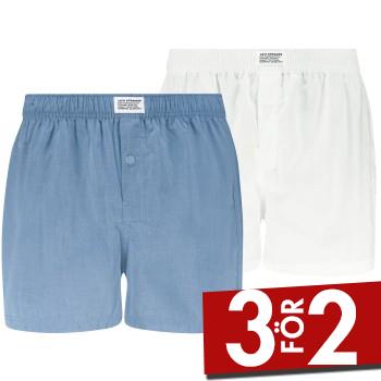 Levis Kalsonger 2P Men Woven Boxer Vit/Bl&aring; bomull Small Herr