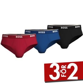 BOSS Kalsonger 3P Power Brief Bl&aring;/R&ouml;d bomull Small Herr