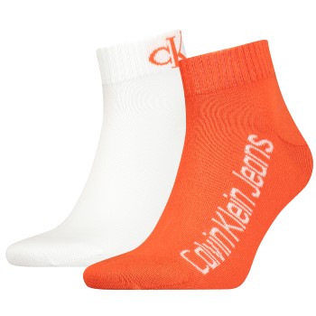 Bilde av Calvin Klein Strømper 2p Quarter Logo Socks Oransje/hvit One Size Herre