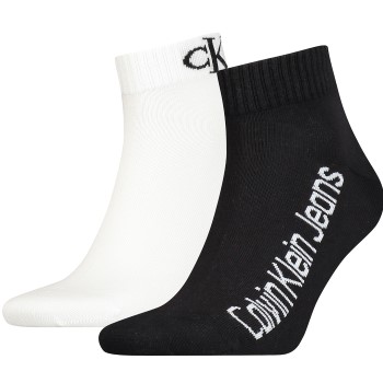 Bilde av Calvin Klein Strømper 2p Quarter Logo Socks Svart/hvit One Size Herre