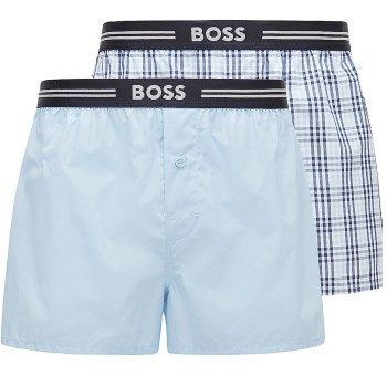 Bilde av Boss 2p Ew Boxer Shorts Lysblå/rutete Polyester Small Herre