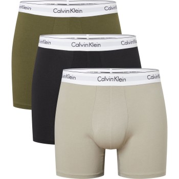 Calvin Klein 3P Modern Cotton Stretch Boxer Brief Khaki bomull Small Herre