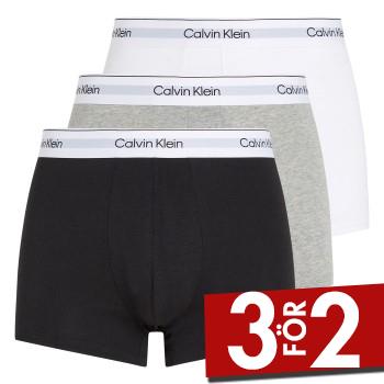 Calvin Klein Kalsonger 3P Modern Cotton Stretch Trunk Vit/Gr&aring; bomull Small Herr