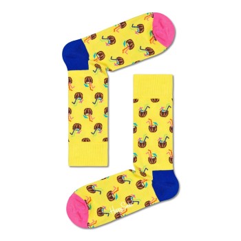 Happy socks Strømper 3P Coconut Cocktail Sock Gul Mønster bomull Str 36/40