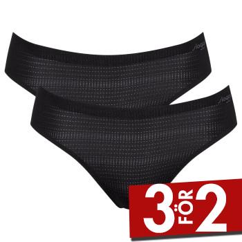 Sloggi Trosor 2P ZERO Motion Ultra High Leg Brief Svart polyester Small Dam