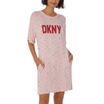 Bilde av Dkny Less Talk More Sleep Short Sleeve Sleepshirt Rosa Viskose X-large Dame