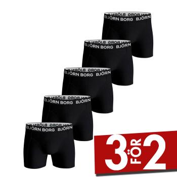 Bj&ouml;rn Borg Kalsonger 5P Cotton Stretch Boxer 1719 Svart/Vit bomull Small Herr
