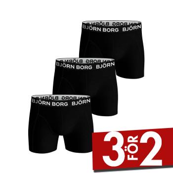 Bj&ouml;rn Borg Kalsonger 3P Cotton Stretch Boxer 1721 Svart bomull Small Herr