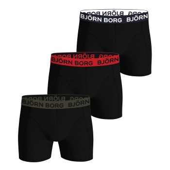Björn Borg Kalsonger 3P Cotton Stretch Boxer 1721 Röd/svart bomull Medium Herr
