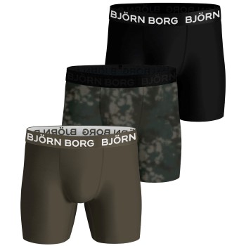 Bilde av Björn Borg 3p Performance Boxer 1729 Grønn Mønster Polyester Medium Herre