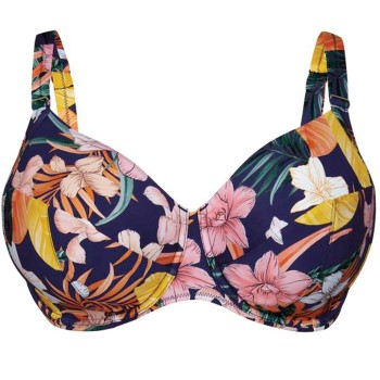 Rosa Faia Tropical Sunset Bikini Top Blå m blomster F 36 Dame