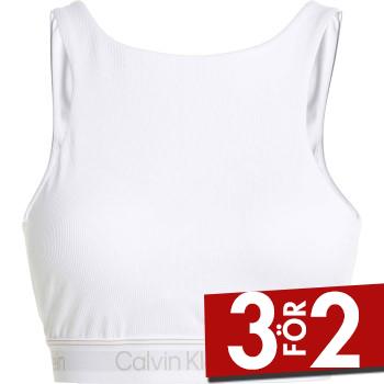 Calvin Klein BH Sport Cutout Medium Impact Sports Bra Vit polyester Small Dam