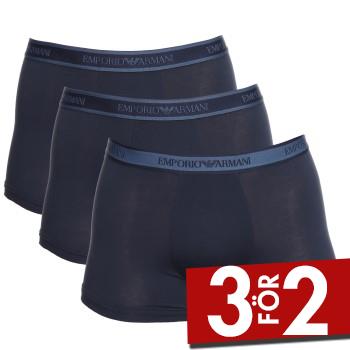 Armani Cotton Knit Boxer Kalsonger 3P Marin bomull Small Herr