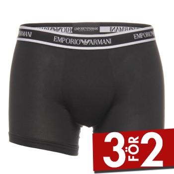 Armani Cotton Knit Boxer Kalsonger 3P Svart bomull Small Herr