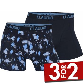Claudio 2P Cotton Trunks Blå/Lysblå bomull Large Herre