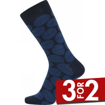 Claudio Strømper 3P Patterned Cotton Socks Marine mønster Str 40/47 Herre