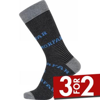 Claudio Strømper 3P Patterned Cotton Socks Grå/Blå Str 40/47 Herre