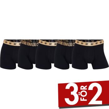 CR7 Cristiano Ronaldo Kalsonger 5P Organic Cotton Trunks Black/Gold bomull Small Herr
