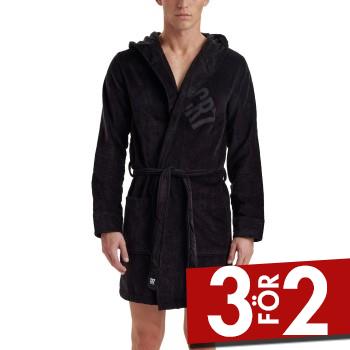 CR7 Cristiano Ronaldo Cotton Bathrobe Svart bomull XX-Large Herr | apparel & accessories - clothing - sleepwear & loungewear - robes | ModeLejon