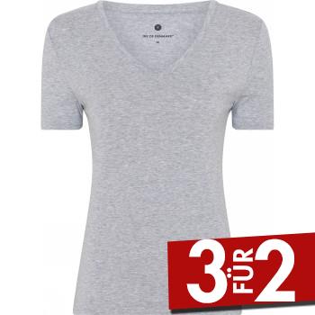 JBS of Denmark Bamboo V-neck Women Slim T-shirt Hellgrau X-Small Damen