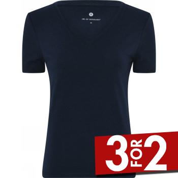 JBS of Denmark Bamboo V-neck Women Slim T-shirt Marine Medium Dame