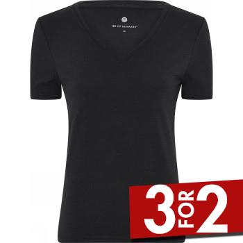 JBS of Denmark Bamboo V-neck Women Slim T-shirt Svart X-Small Dame