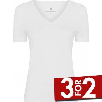 JBS of Denmark Bamboo V-neck Women Slim T-shirt Hvit XX-Large Dame