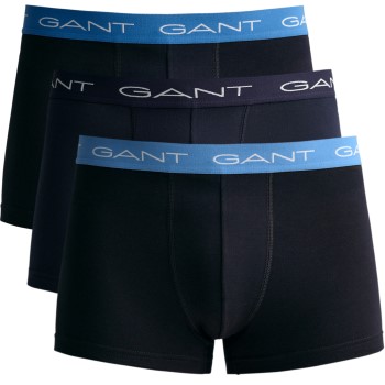 Bilde av Gant 3p Cotton Trunks Svart/blå Bomull Large Herre