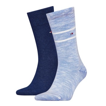 Bilde av Tommy Hilfiger Strømper 2p Men Slub Classic Socks Marine/blå Str 39/42 Herre