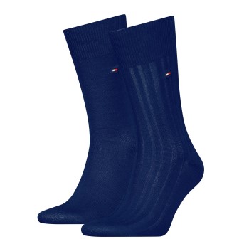 Bilde av Tommy Hilfiger Strømper 2p Fil D Ecosse Rib Socks Marine Str 43/46 Herre