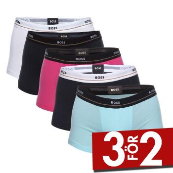 BOSS Kalsonger 5P Jersey Quality Cotton Mix Solid Cotton Trunks Vit/Bl&aring; bomull Small Herr