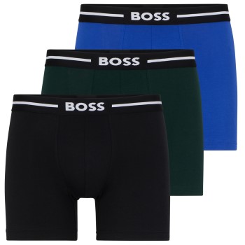 Bilde av Boss 3p Solid Cotton Bold Boxer Svart/blå Bomull Medium Herre