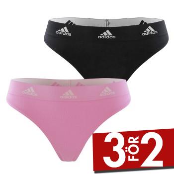 adidas Trosor 2P Underwear Brazilian Thong Svart/Rosa bomull Small Dam