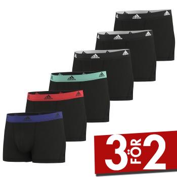 adidas Kalsonger 6P Active Flex Cotton Trunks Svart bomull Small Herr